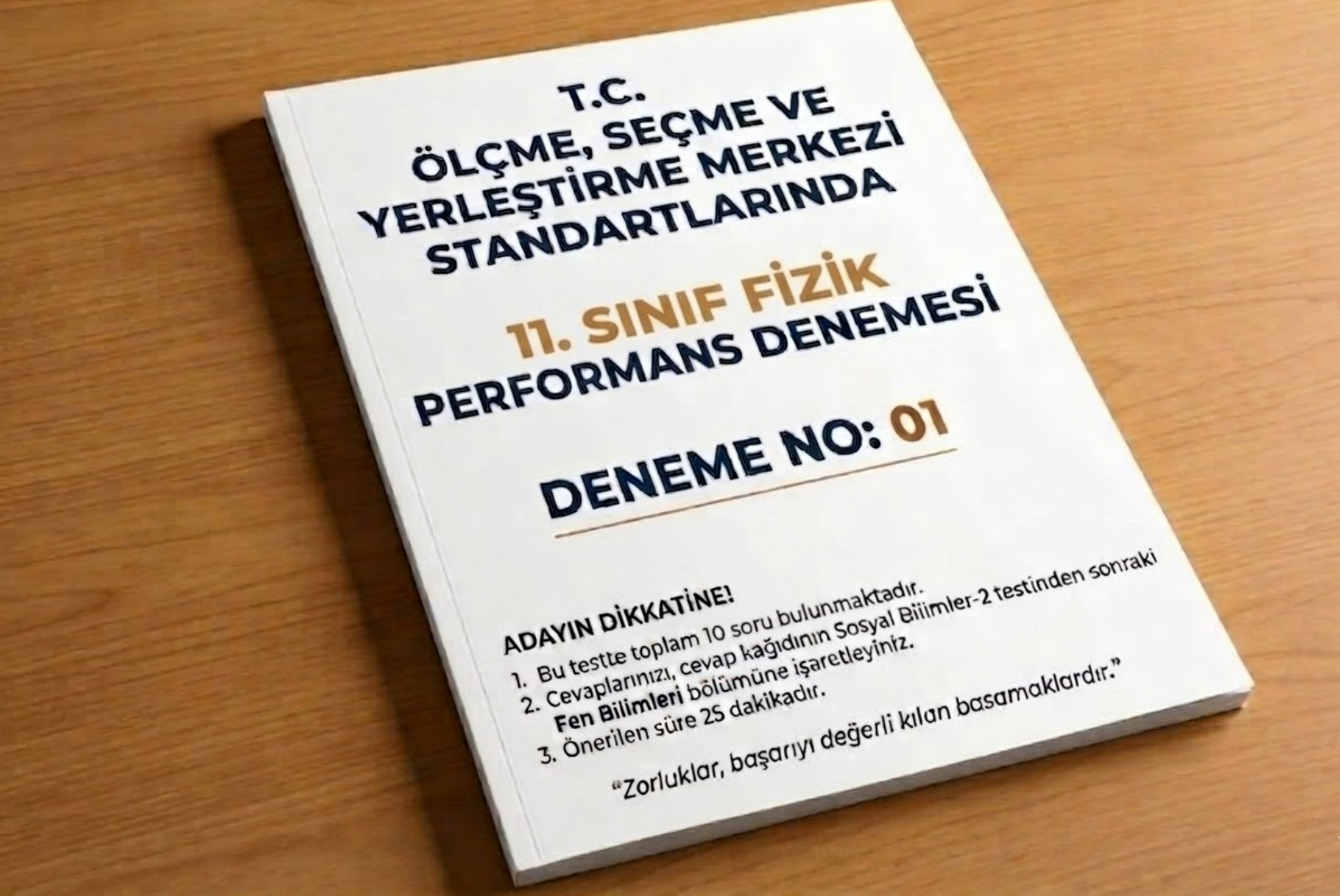11. SINIF FİZİK DENEME SINAVI - 01